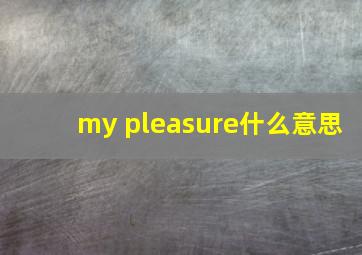 my pleasure什么意思